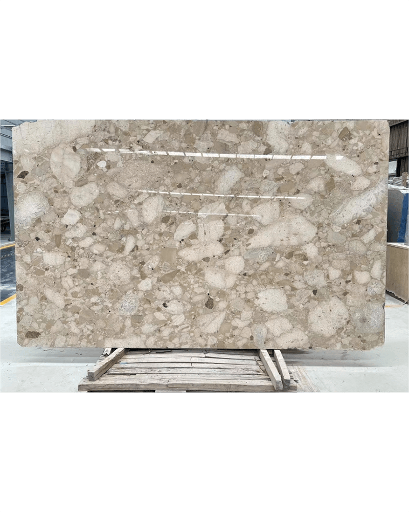 Kunis Breccia Marble Rectangle Plinth Coffee Table