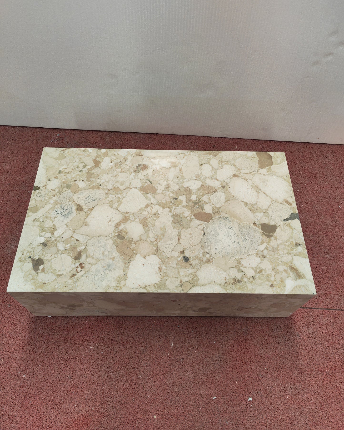 Kunis Breccia Marble Rectangle Plinth Coffee Table