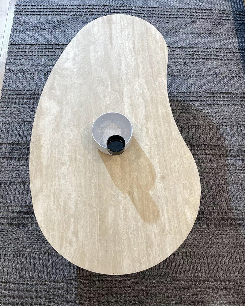 Mango Shaped Travertine Coffee Table