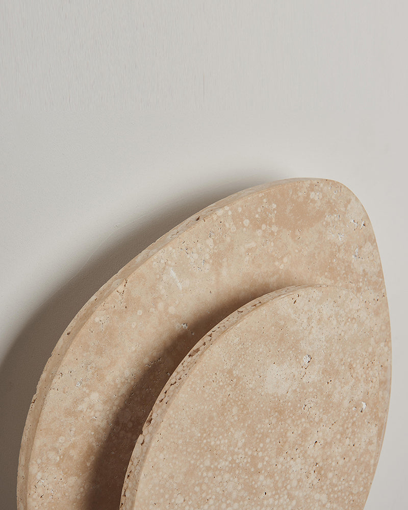 Natural Beige Travertine Overlapping Wall Lamp