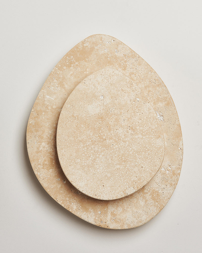 Natural Beige Travertine Overlapping Wall Lamp