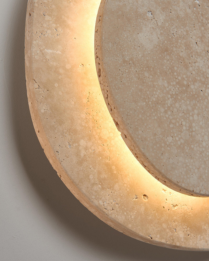 Natural Beige Travertine Overlapping Wall Lamp