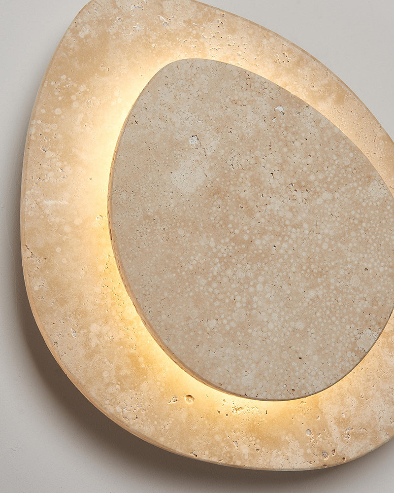 Natural Beige Travertine Overlapping Wall Lamp