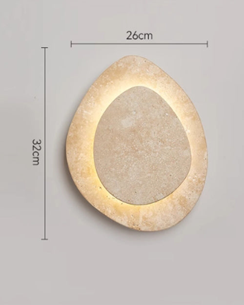 Natural Beige Travertine Overlapping Wall Lamp