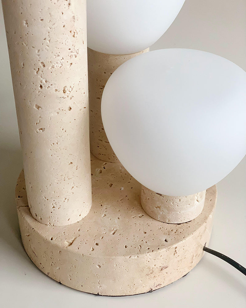 Natural Beige Travertine Plant Table Lamp