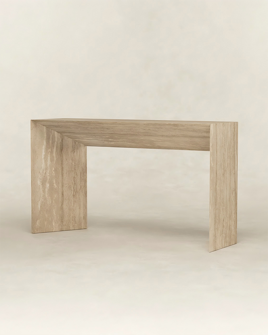 Natural Beige Travertine Simaple Console Table