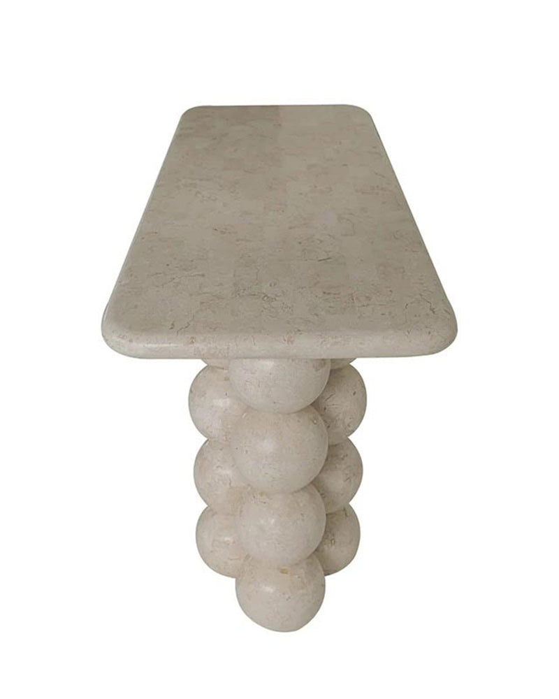 Natural Limestone Pearl Shape Base Console Table