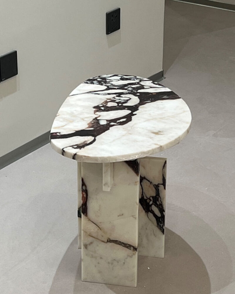 Natural Marble Calacatta Viola Organic Egg Side Table
