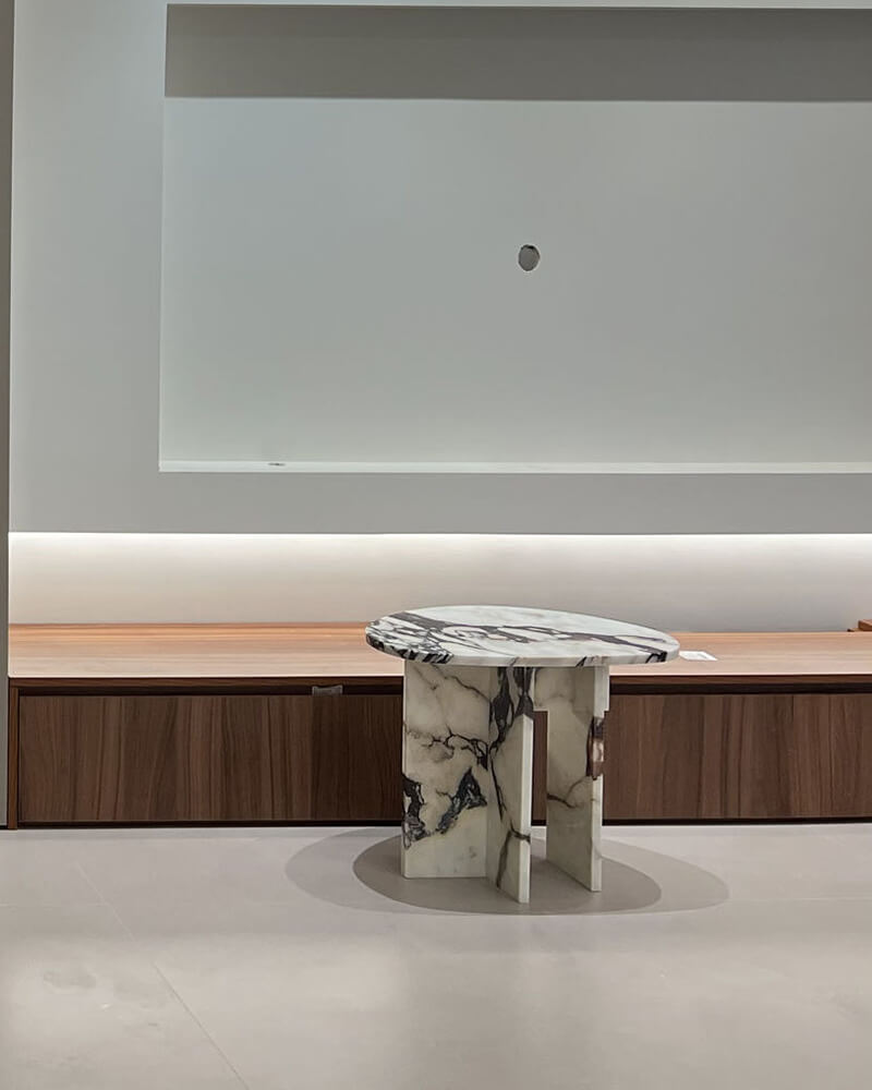 Natural Marble Calacatta Viola Organic Egg Side Table