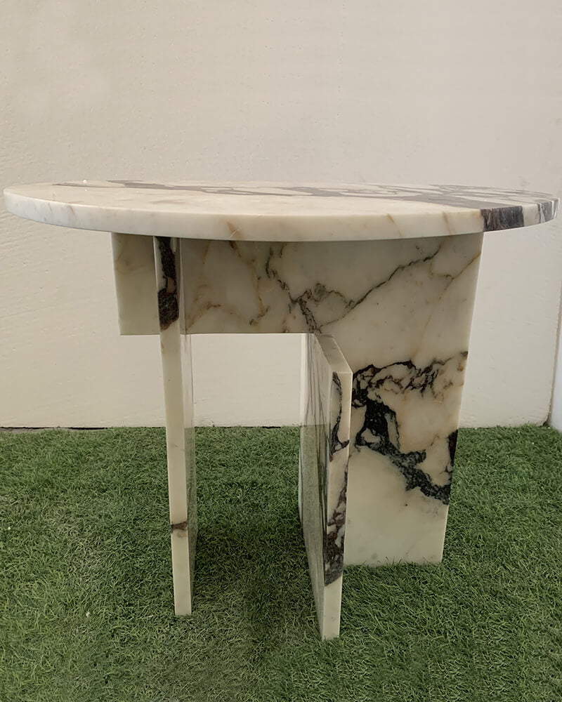 Natural Marble Calacatta Viola Organic Egg Side Table