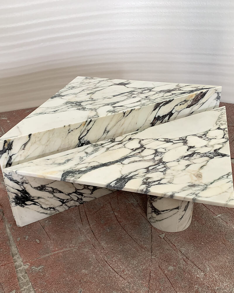Natural Marble Calacatta Viola Triangle Coffee Table 2Pcs