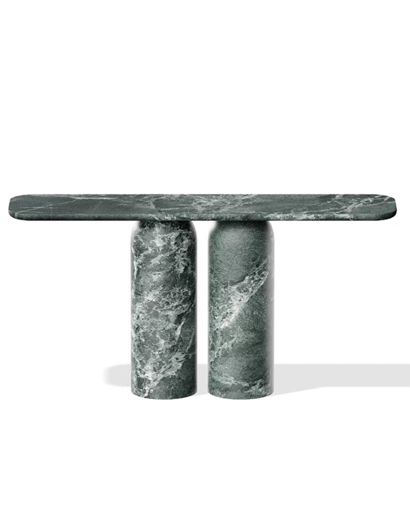 Natural Marble Double Cylindrical Console Table