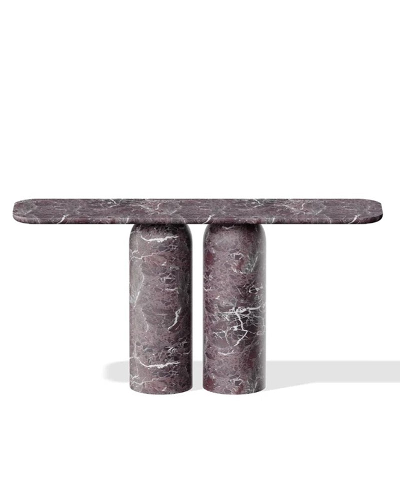 Natural Marble Double Cylindrical Console Table