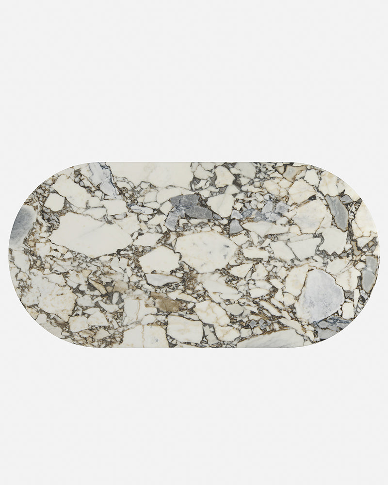 Natural Marble Ocean Storm Dining Table - Semi-cyl Base