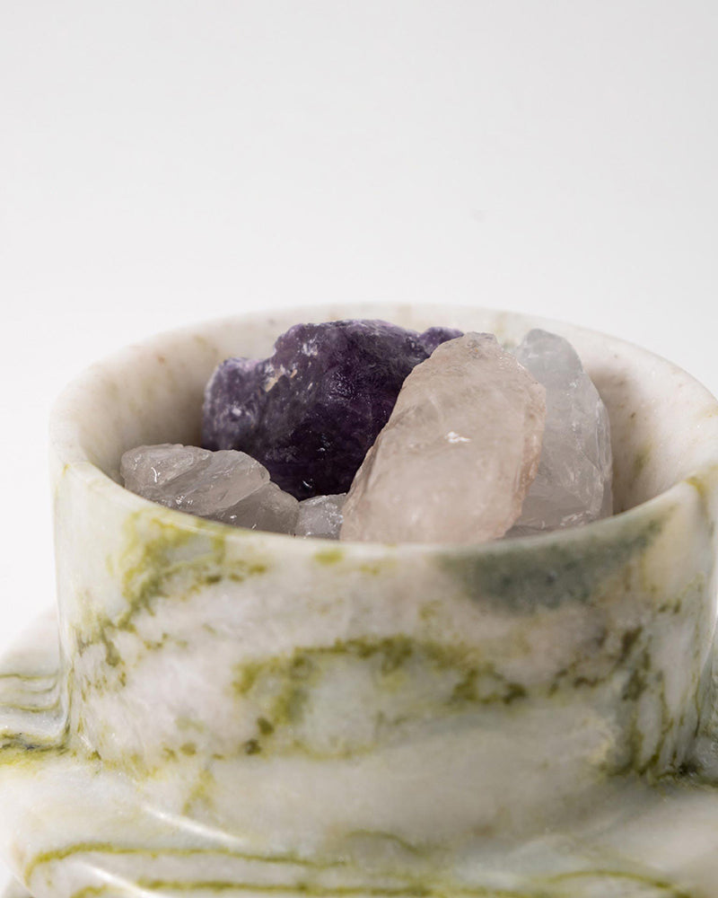 Natural Marble Spiral Candle Holder