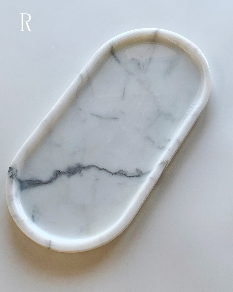 Natural Marble Square Round Tray