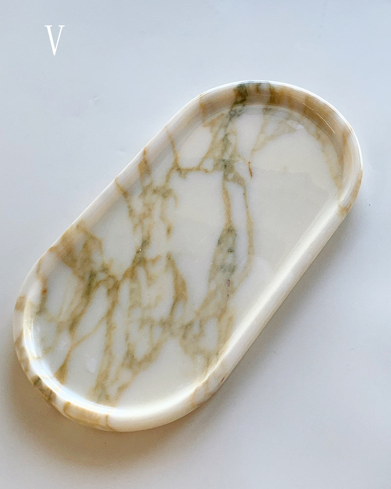 Natural Marble Square Round Tray
