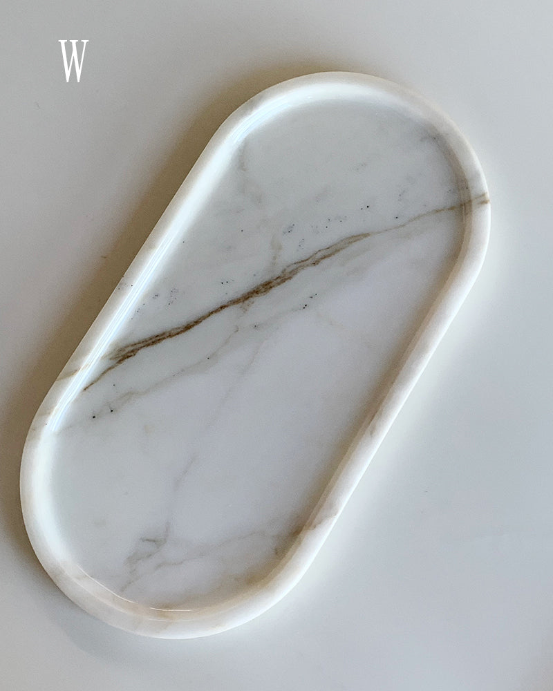 Natural Marble Square Round Tray