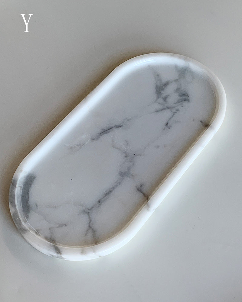 Natural Marble Square Round Tray