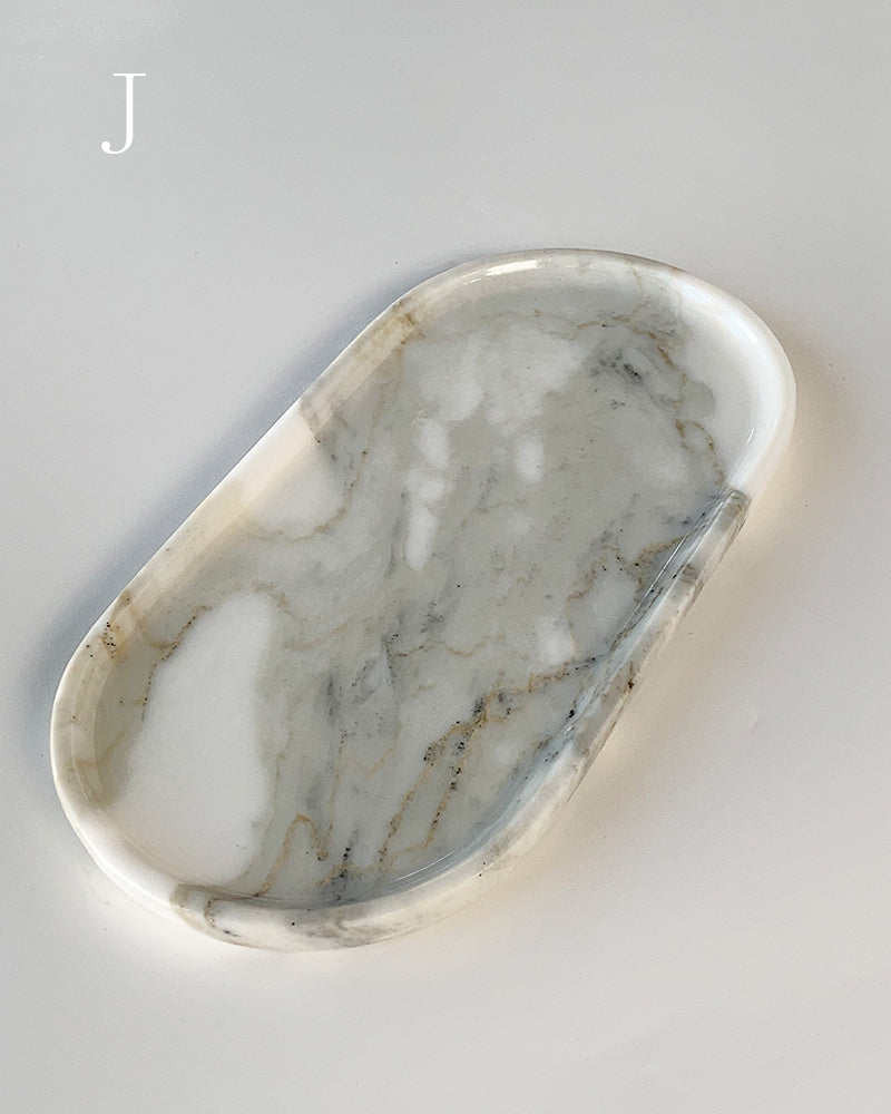 Natural Marble Square Round Tray