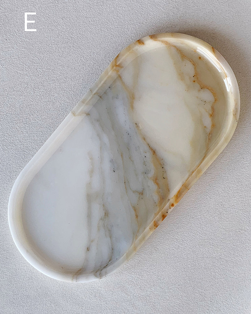 Natural Marble Square Round Tray