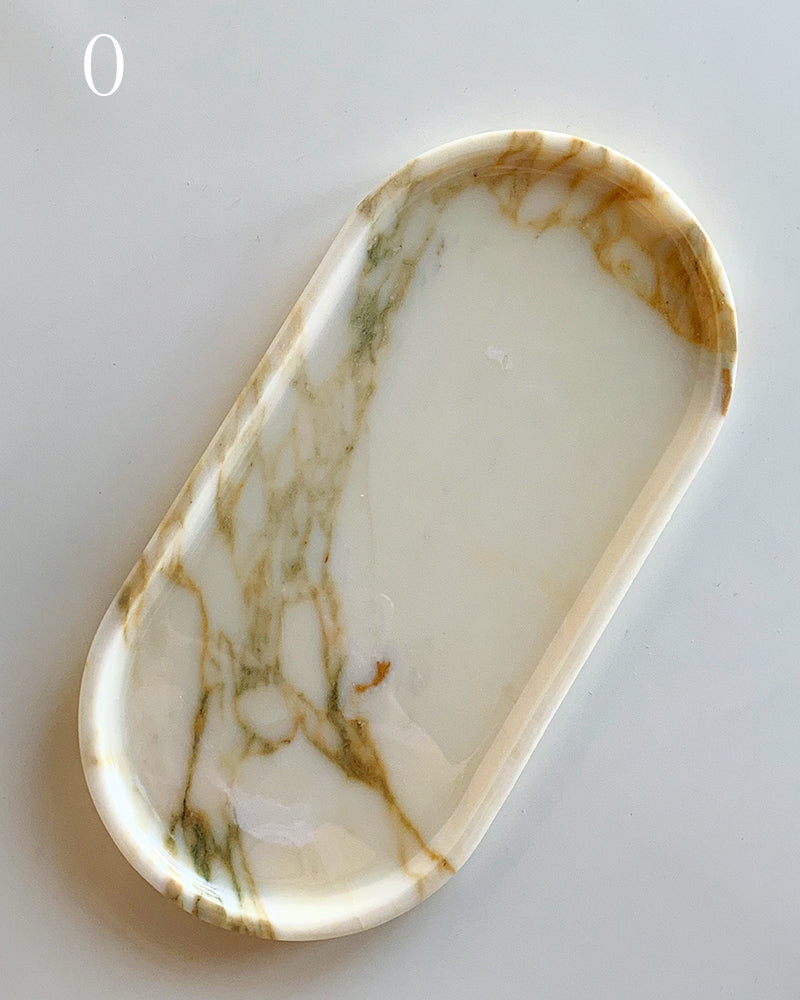 Natural Marble Square Round Tray