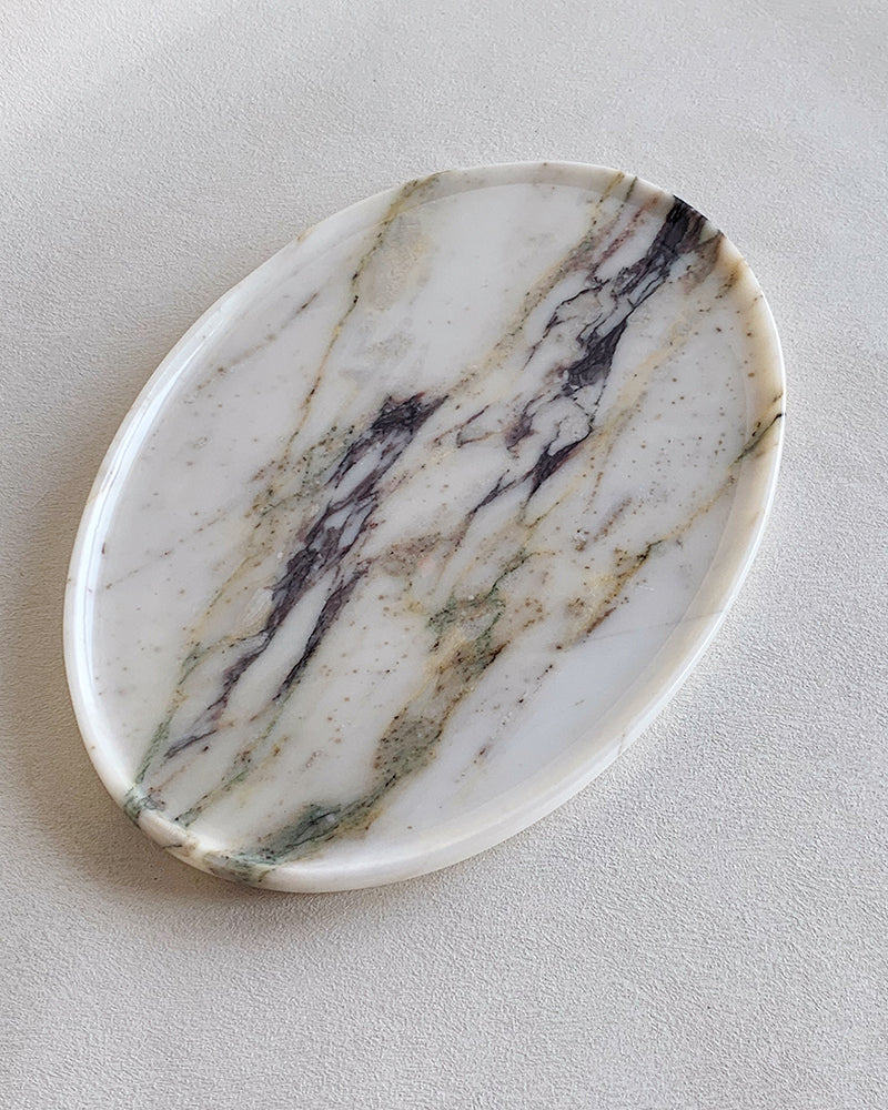 Natural Marble Unique Calacatta Viola Oval Tray