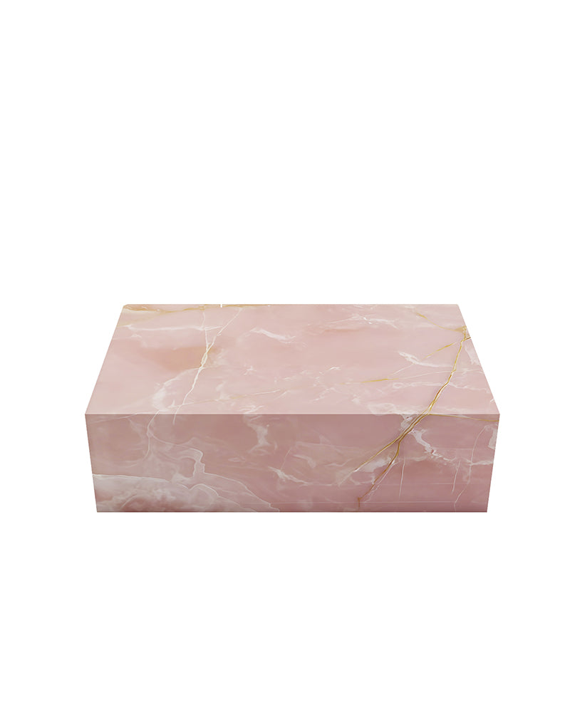 Natural Pink Onyx Plinth Coffee Table