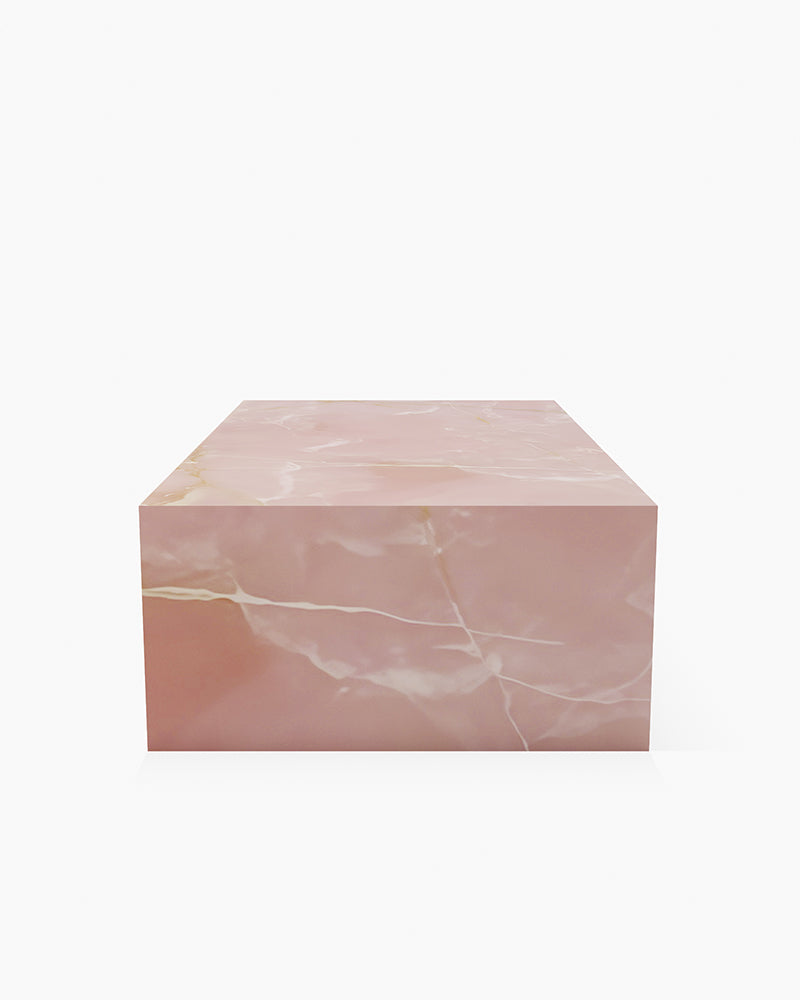 Natural Pink Onyx Plinth Coffee Table