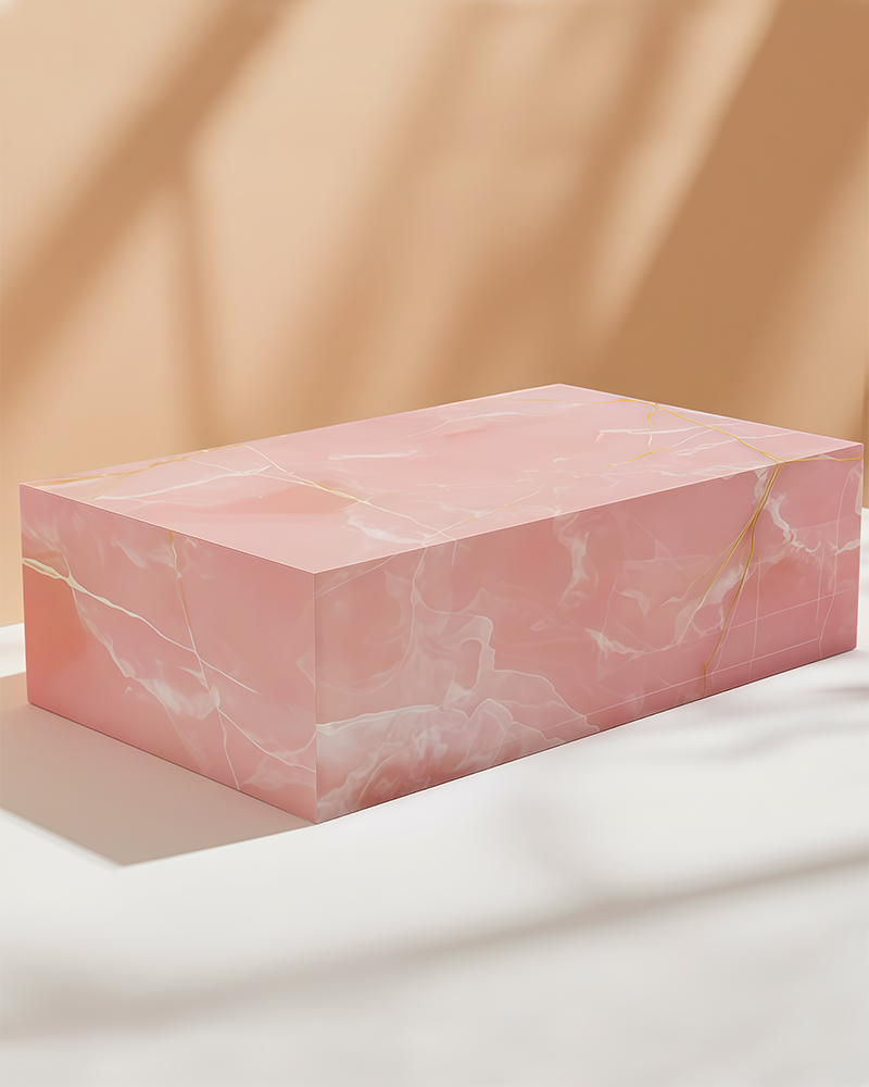 Natural Pink Onyx Plinth Coffee Table