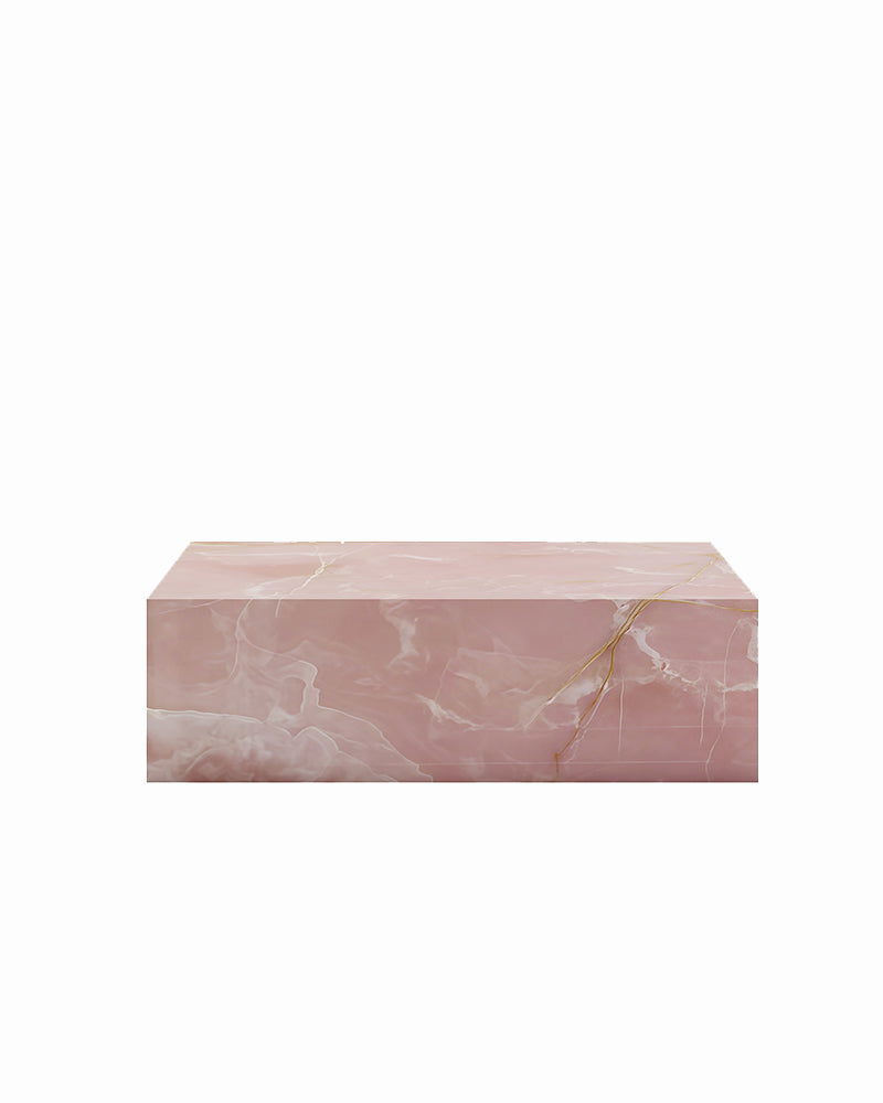 Natural Pink Onyx Plinth Coffee Table