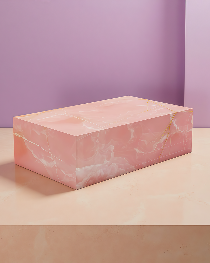 Natural Pink Onyx Plinth Coffee Table