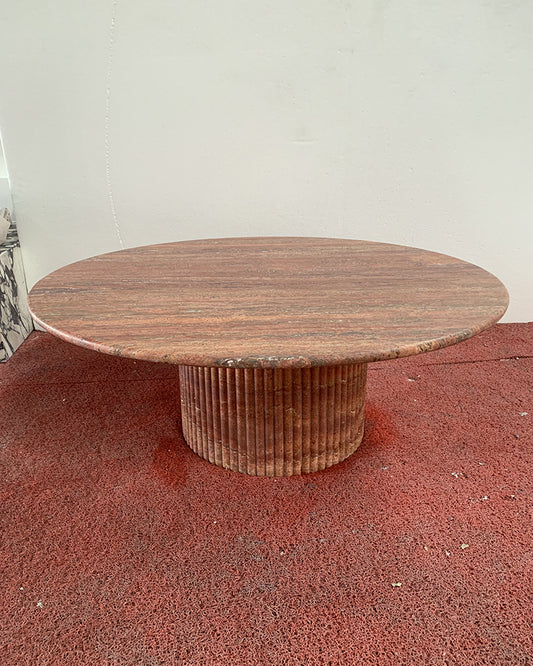 Natural Red Travertine Petal Base Coffee Table