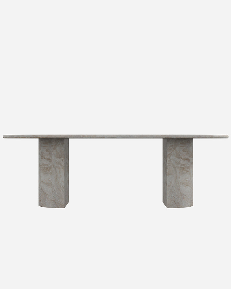 Natural Stone Tal Mahal Dining Table - Semi-cyl Base