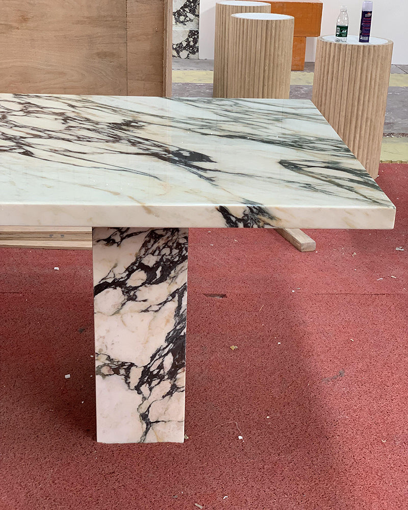 Natural Marble Calacatta Viola Rectangle Dining Table