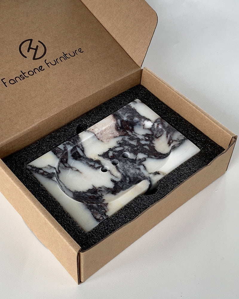 Calacatta Viola Marble Soap Holder