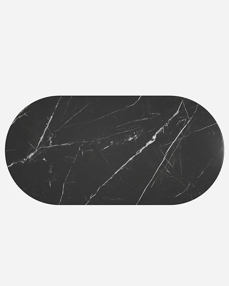 Nero Margiua Marble Dining Table with Petal Base