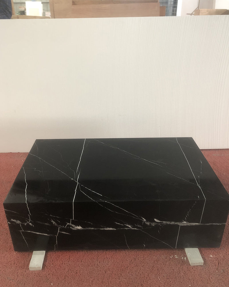 Nero Margiua Marble Rectangle Plinth Coffee Table