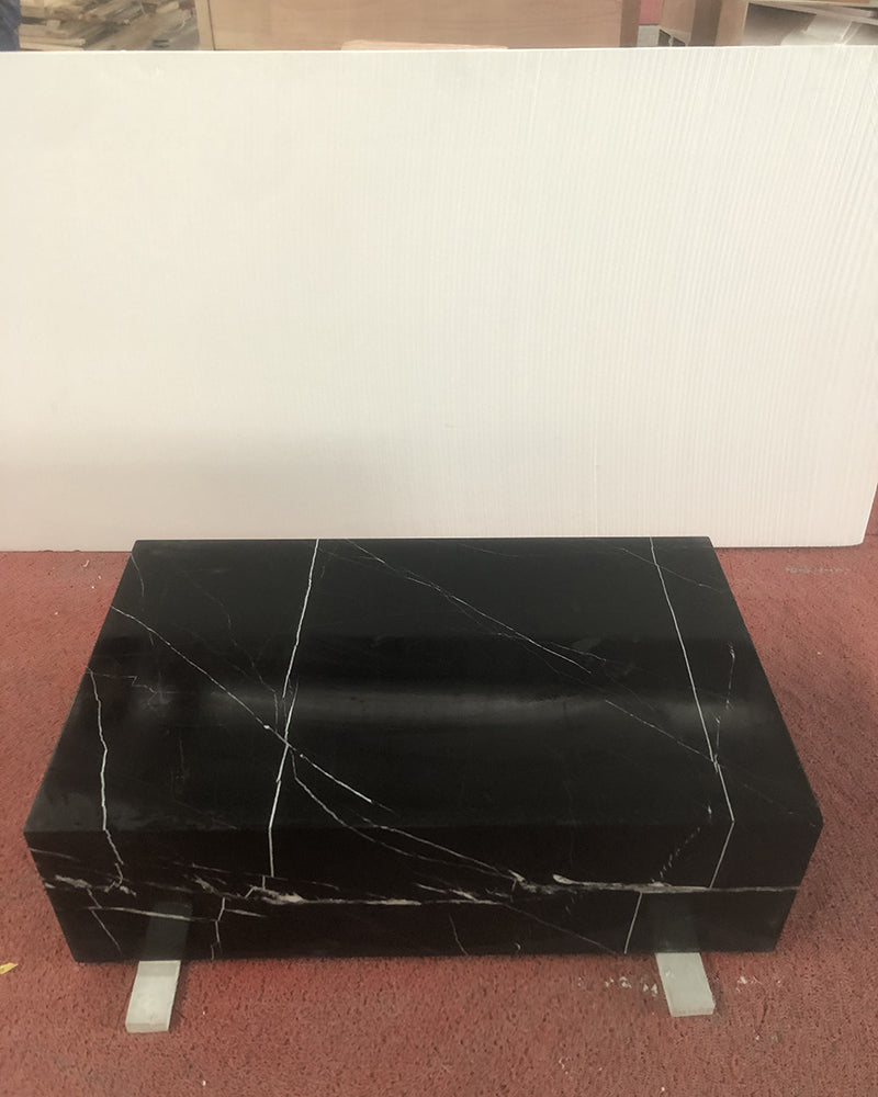 Nero Margiua Marble Rectangle Plinth Coffee Table