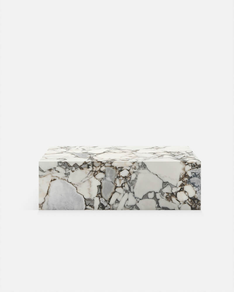 Ocean Storm Marble Rectangle Plinth Coffee Table