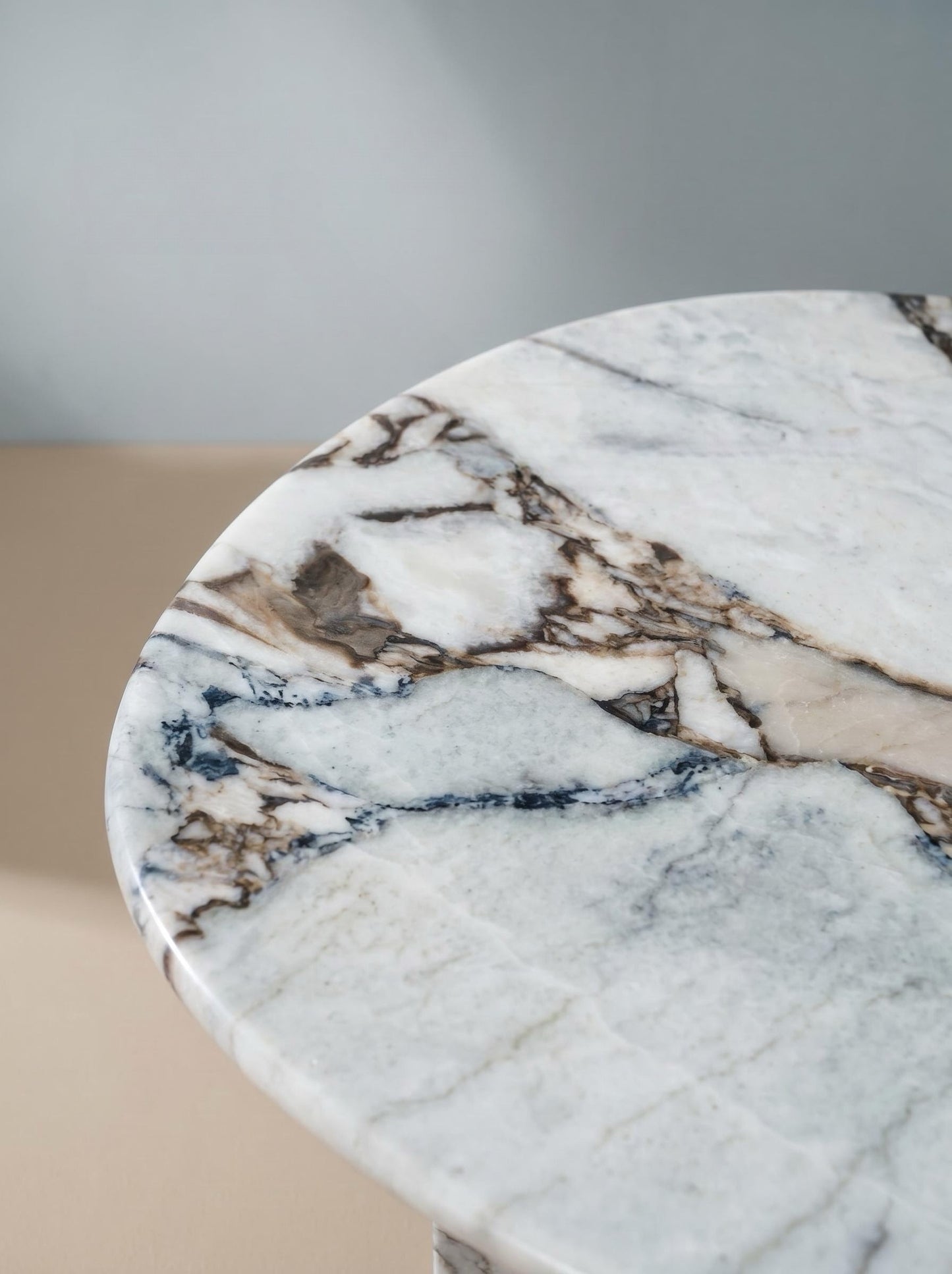 Natural Marble Ocean Storm Organic Egg Shape Coffee Table