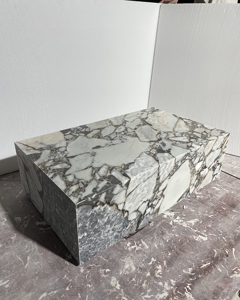 Ocean Storm Marble Rectangle Plinth Coffee Table