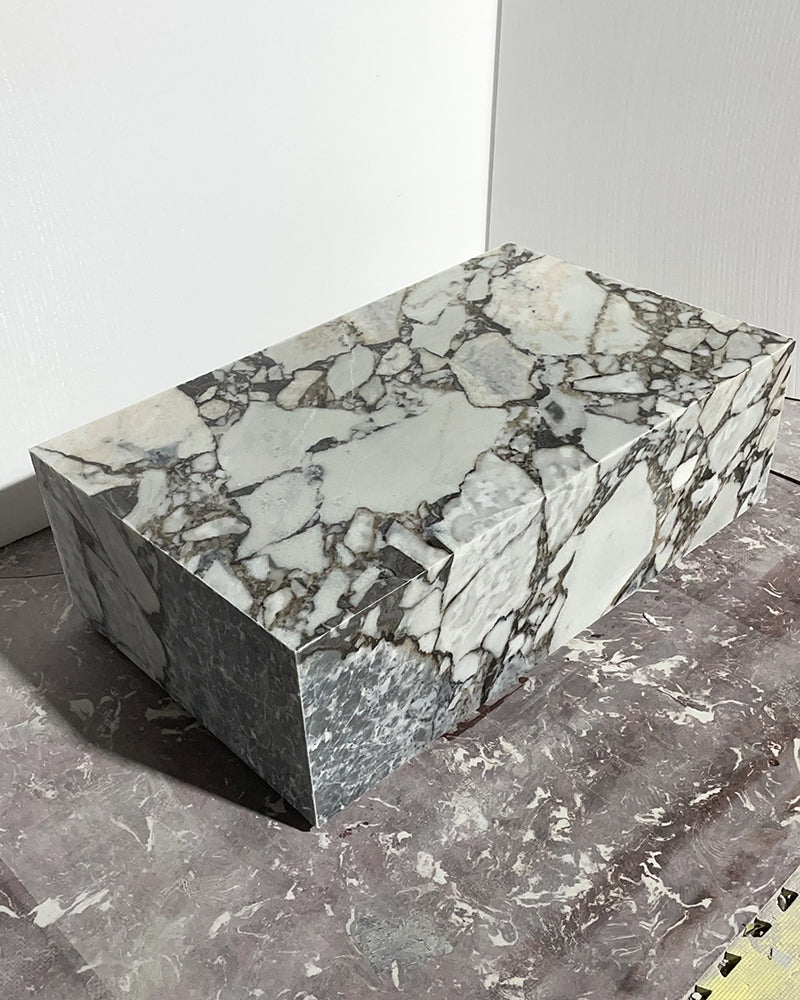 Ocean Storm Marble Rectangle Plinth Coffee Table