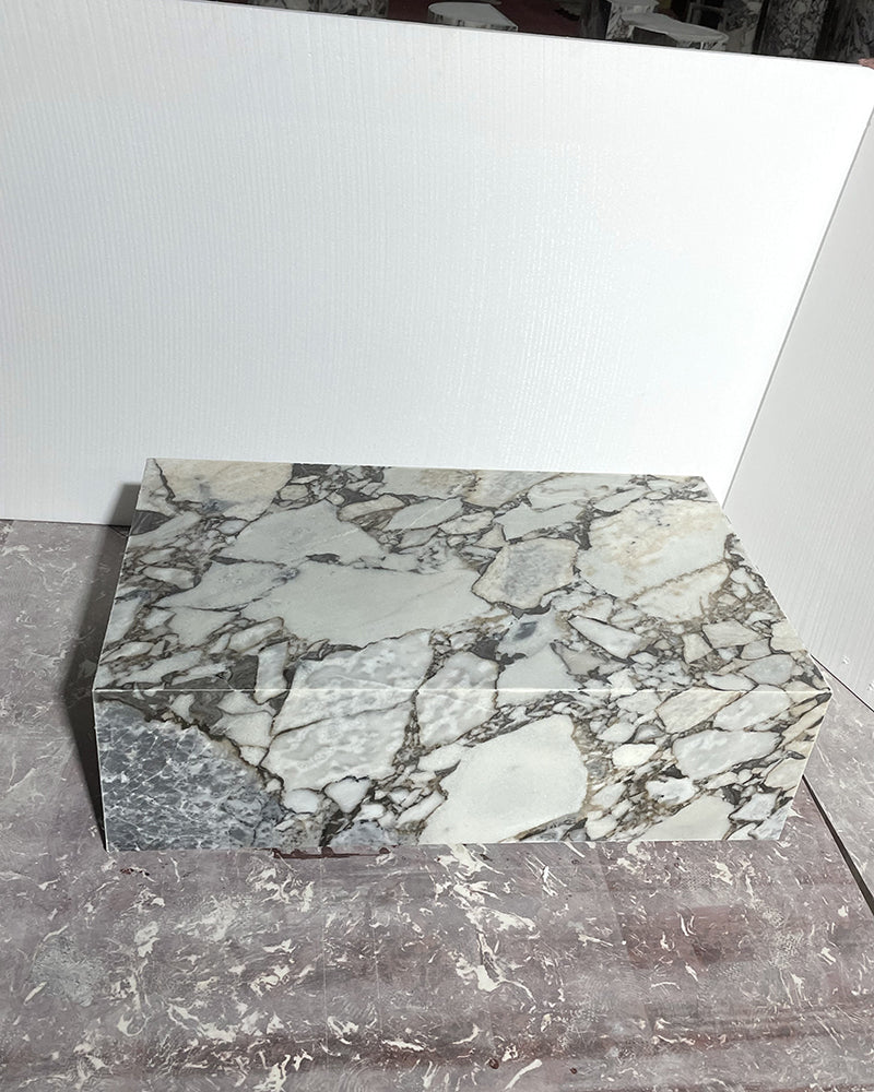 Ocean Storm Marble Rectangle Plinth Coffee Table