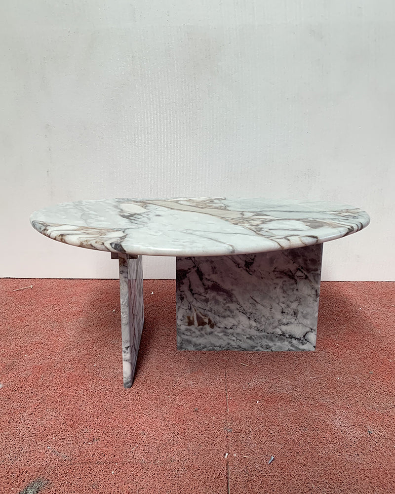 Natural Marble Ocean Storm Organic Egg Shape Coffee Table