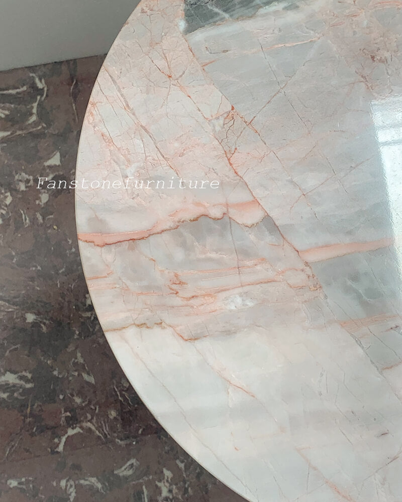 Pink Marble Polished Side Table