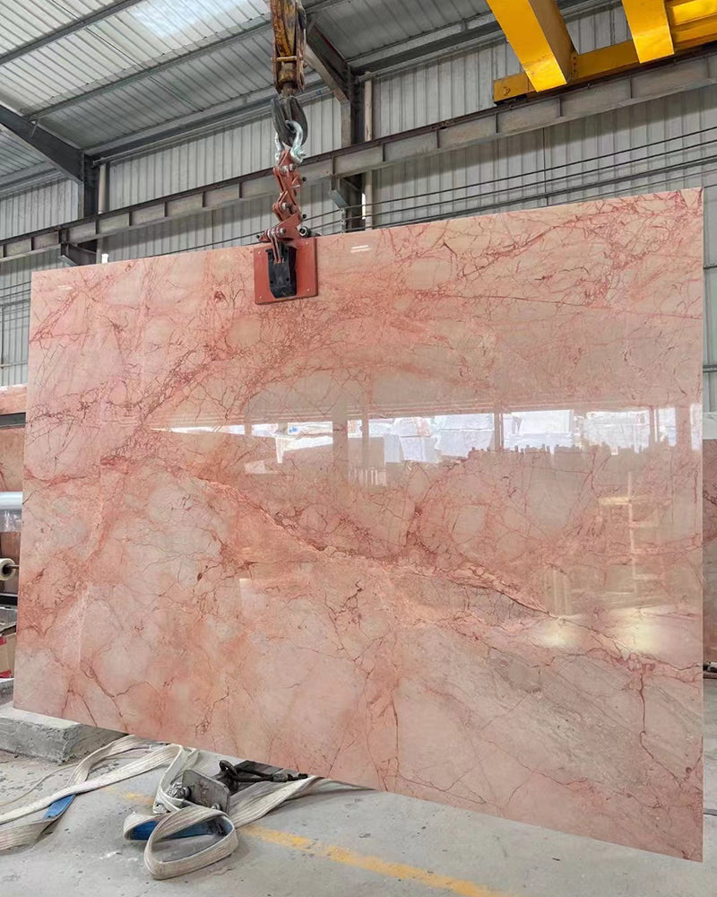 Pink Rose Marble Rectangle Plinth Coffee Table