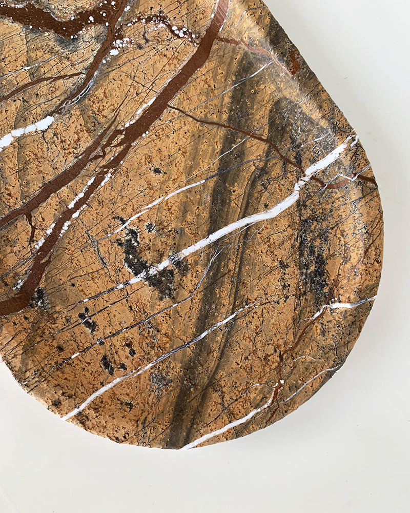 Rainforest Brown Square Round Marble Tray