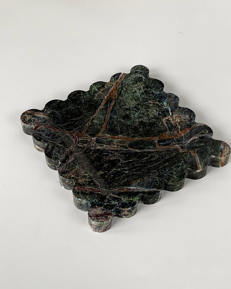Rainforest Green Marble Wave Tray
