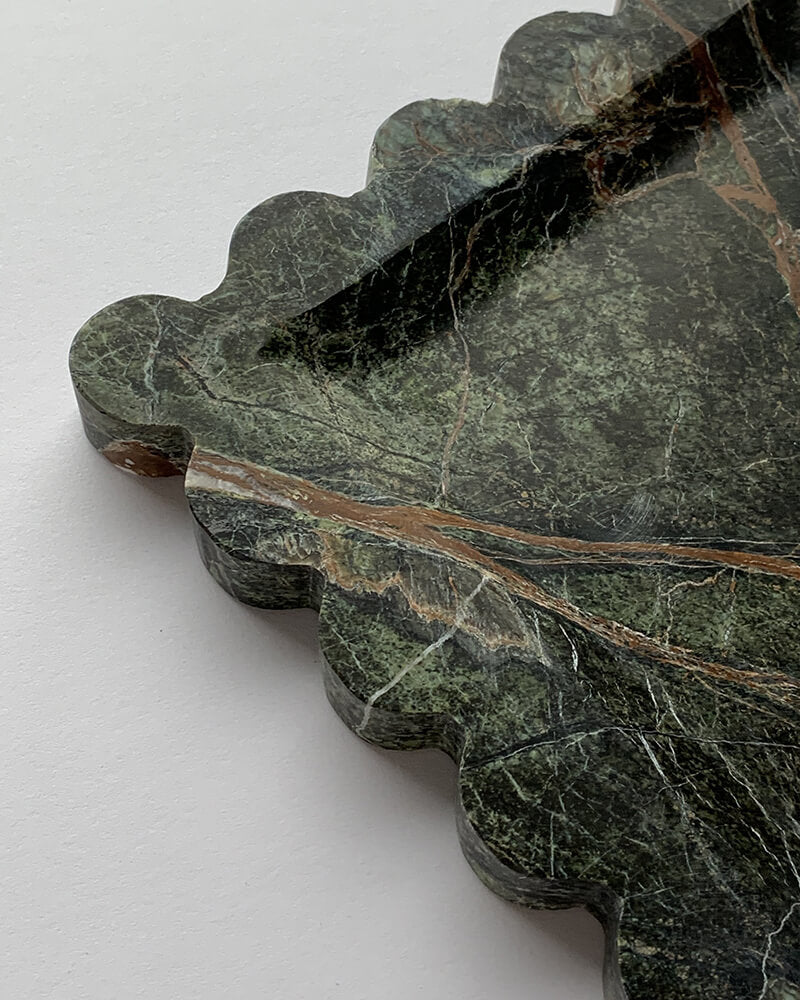 Rainforest Green Marble Wave Tray